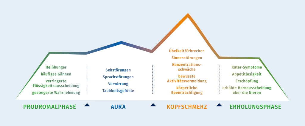 Die vier Phasen der Migräneattacke